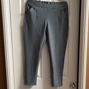 Women's Black and White Checkered Jeans